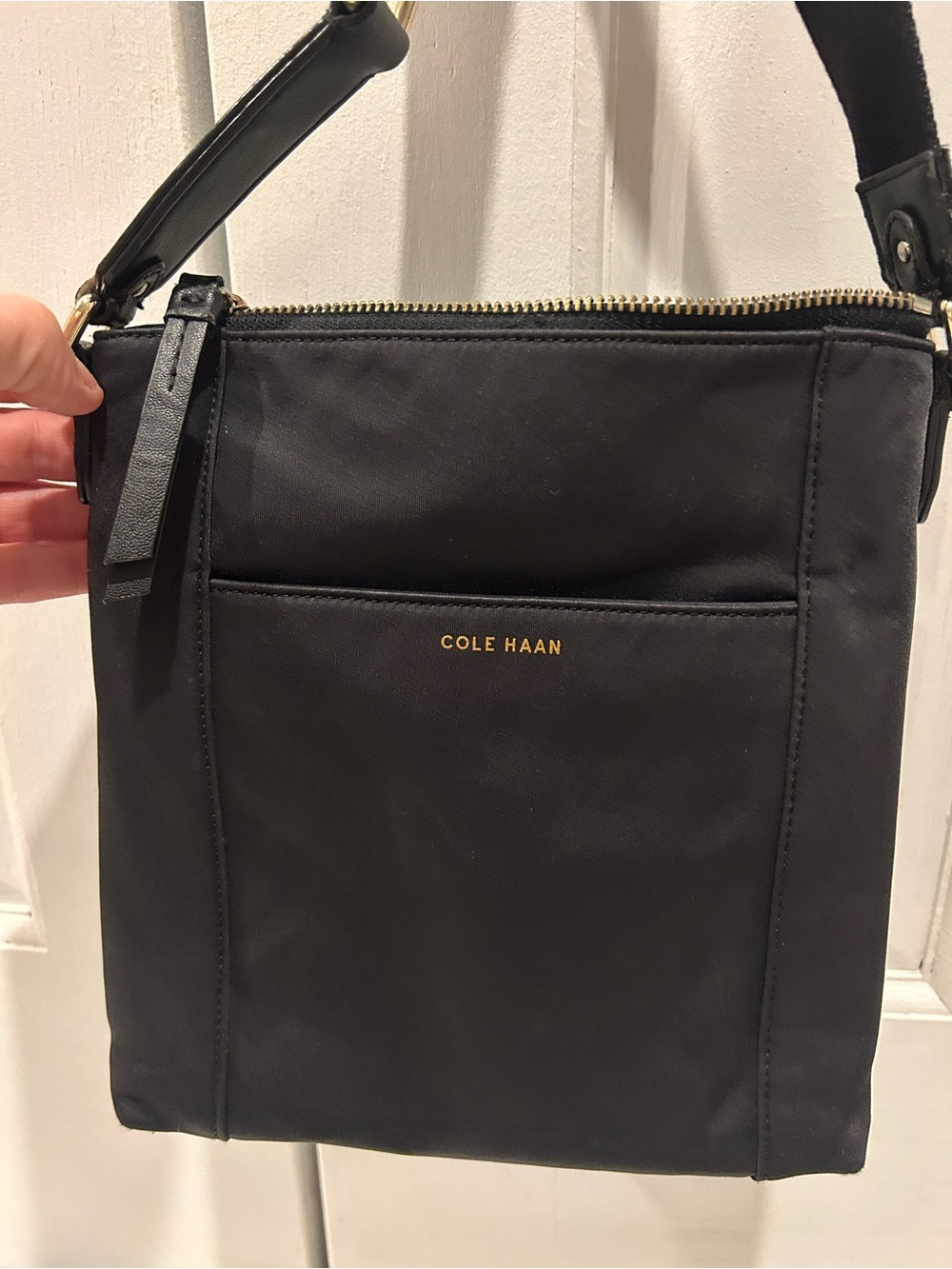 Cole Haan Black Crossbody Bag with Gold Hardware - Picture 3 of 4